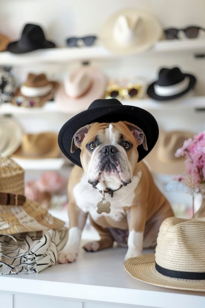 Free Photo cute bulldog lifestyle