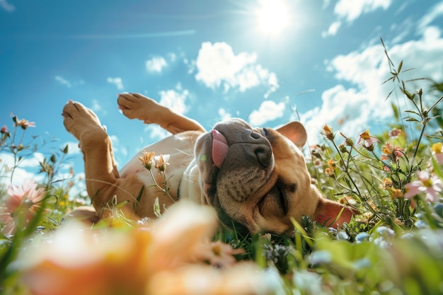 Free photo cute bulldog lifestyle