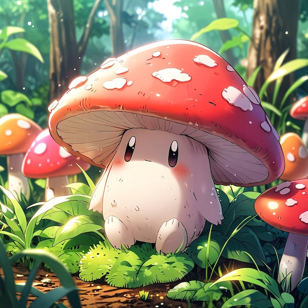 Cute cartoon mushroom illustration