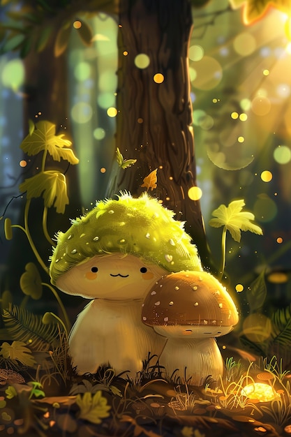 Cute cartoon mushroom illustration