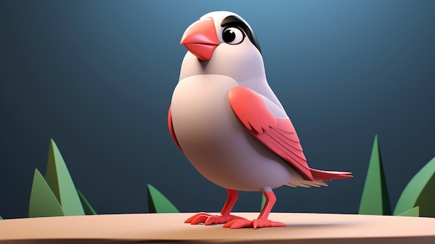 Free photo cute cartoony java sparrow  in studio