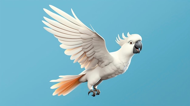 Free photo cute cartoony parrot in studio