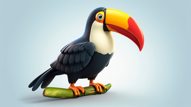 Free photo cute cartoony toucan bird in studio