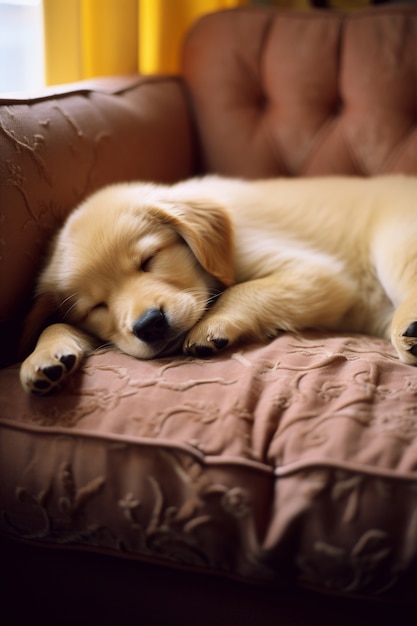 Cute dog sleeping ai generated