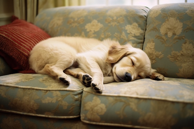 Cute dog sleeping ai generated