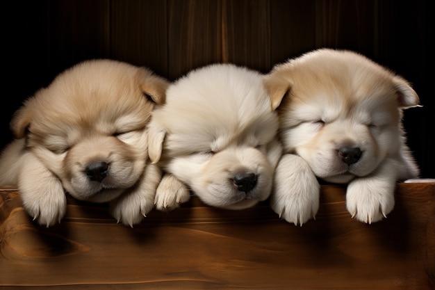 Free Photo cute dog sleeping ai generated