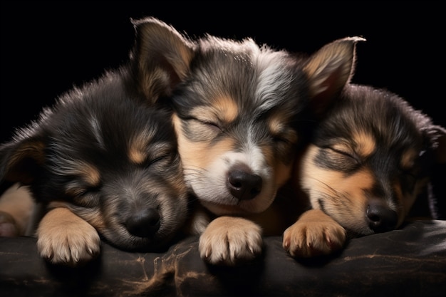 Free photo cute dog sleeping ai generated