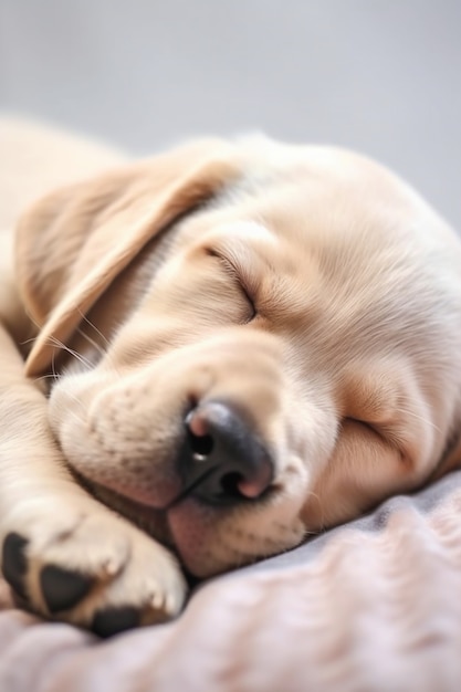 Free photo cute dog sleeping ai generated