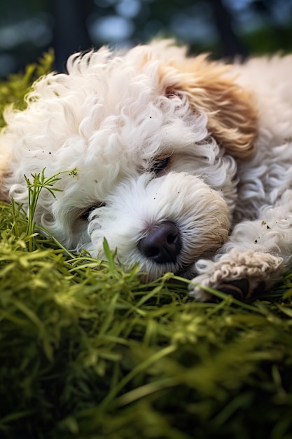 Cute dog sleeping ai generated