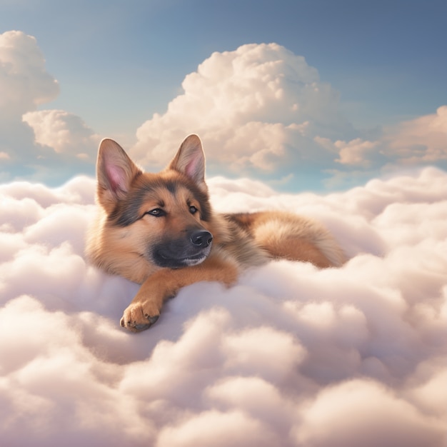 Cute dog sleeping ai generated