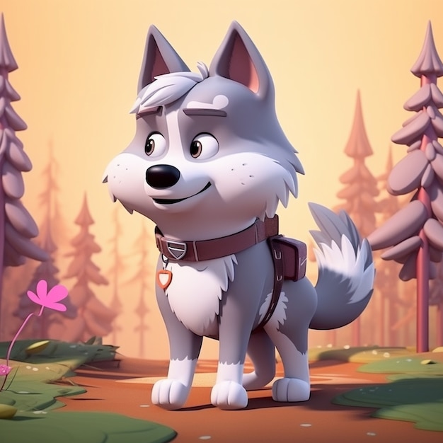 Cute dog with nature background