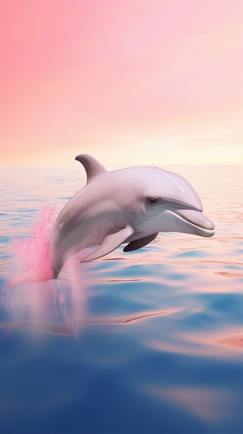 Cute dolphin jumping from water