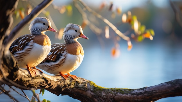 Free Photo cute duck living life in nature