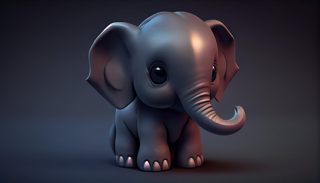 Cute elephant illustration in nature with animal trunk generative AI