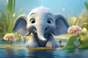 Free photo cute elephant in nature