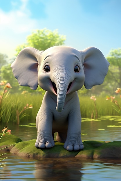 Cute elephant in nature