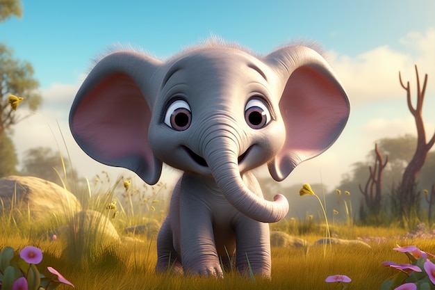 Free photo cute elephant in nature