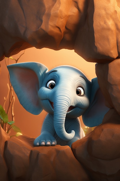 Free Photo cute elephant in nature