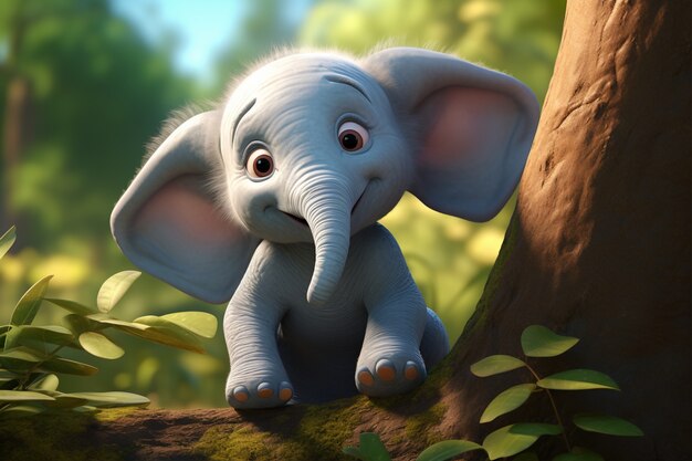 Cute elephant in nature