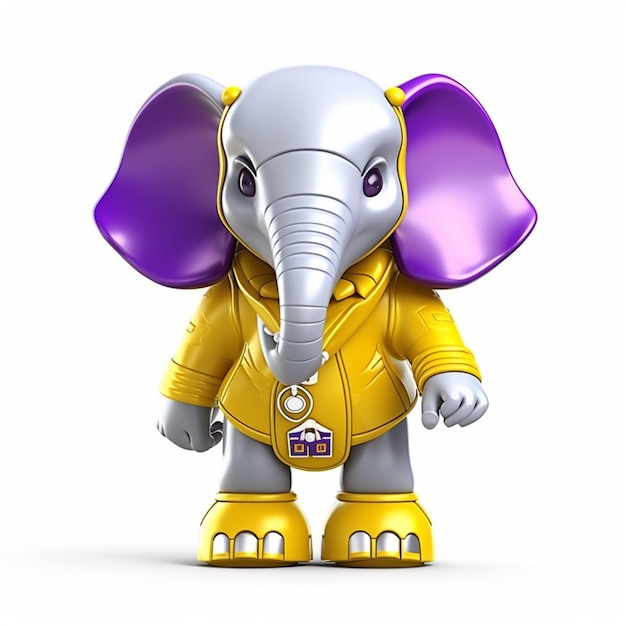 Free Photo cute elephant wearing cool outfit