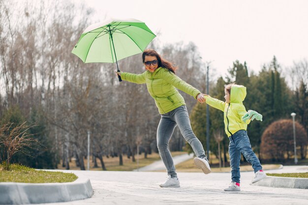 Cute family in the park