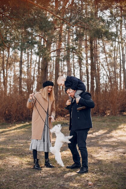 Cute family playing in a park