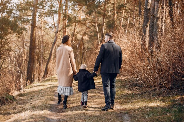 Cute family playing in a park