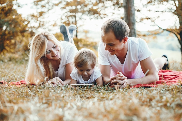 Free Photo cute family playing in a summer park