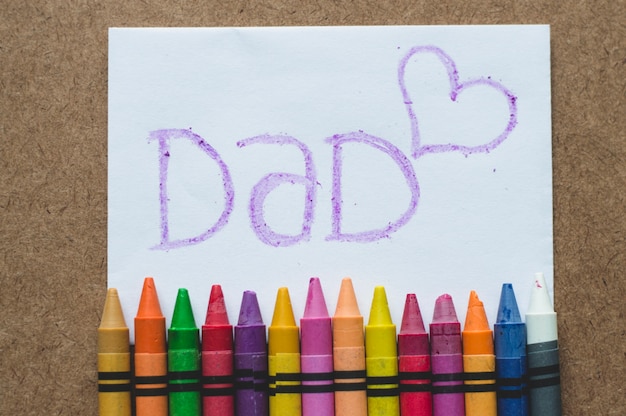 Free photo cute father's day writing