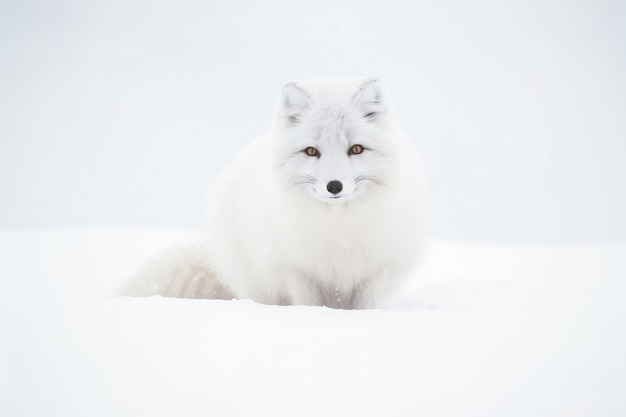 Free photo cute fox with snow outdoors