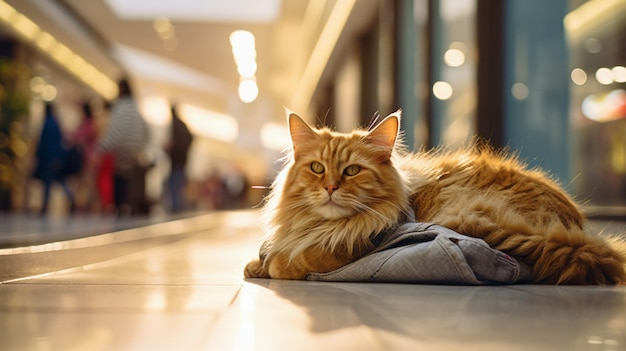 Cute furry cat indoors