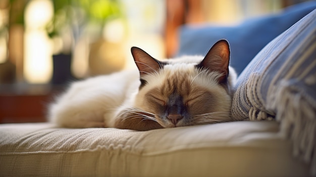 Cute furry cat indoors