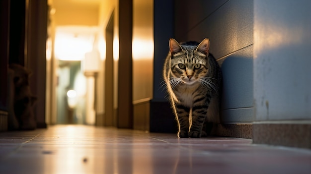 Cute furry cat indoors