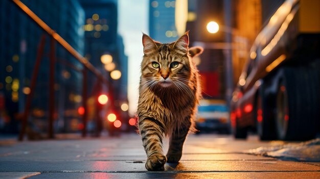 Cute furry cat outdoors