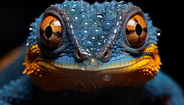 Free photo a cute gecko indoors staring at camera with orange markings generated by artificial intelligence