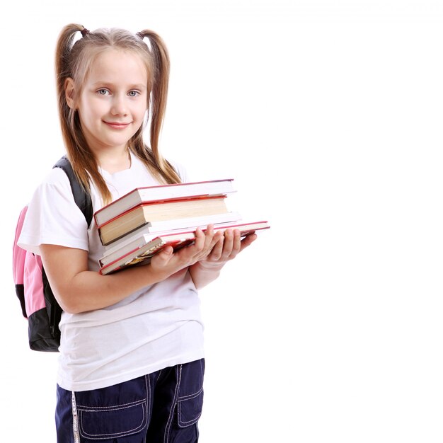 Cute girl with books