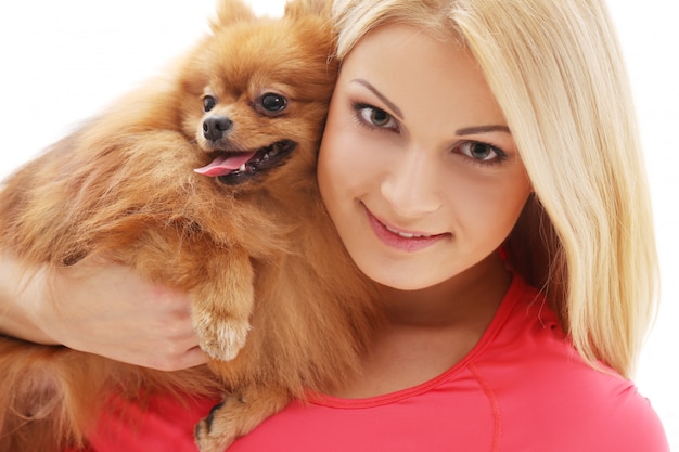 Cute girl with a dog