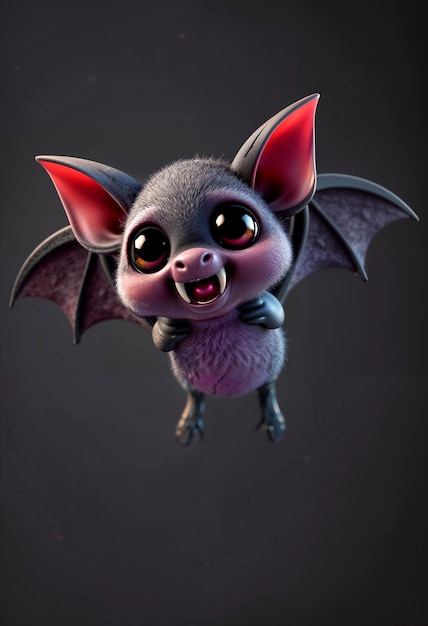 Free photo cute halloween 3d bat