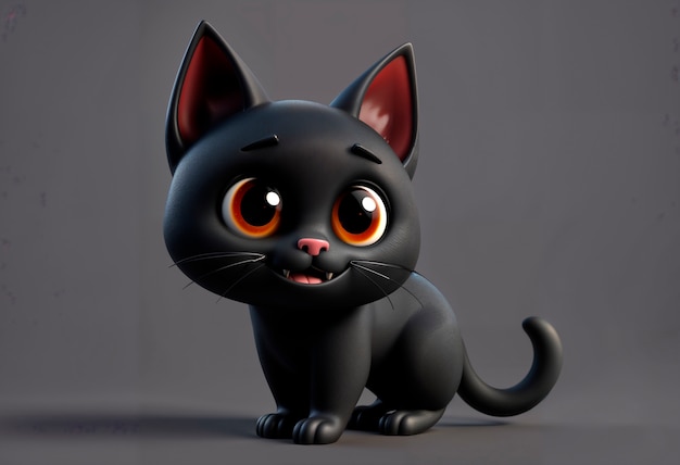 Free Photo cute halloween 3d cat