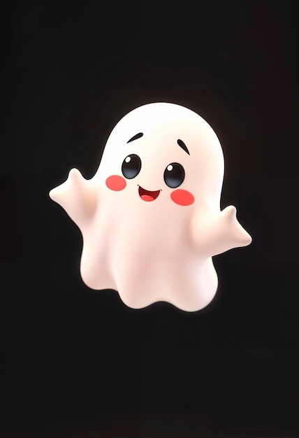 Free photo cute halloween 3d ghost