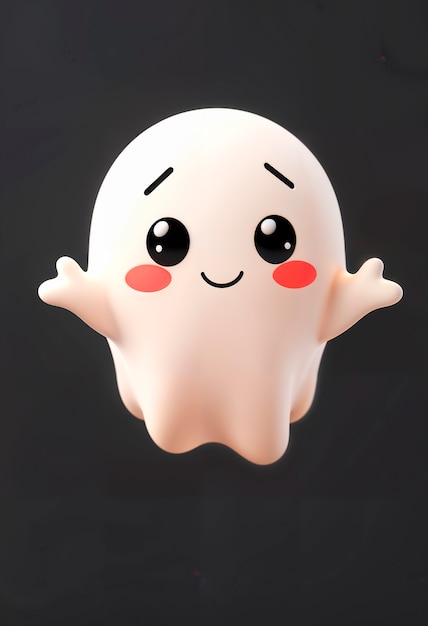 Free Photo cute halloween 3d ghost