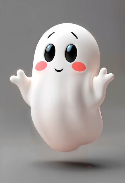 Free photo cute halloween 3d ghost