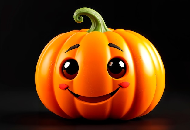 Free photo cute halloween 3d pumpkin