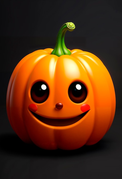 Free Photo cute halloween 3d pumpkin