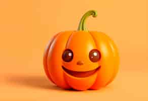 Free photo cute halloween 3d pumpkin