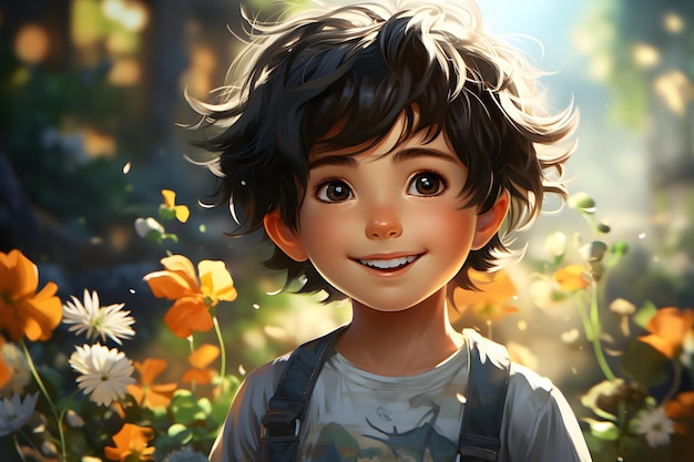 cute kid cartoon illustration