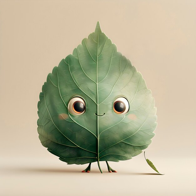 Cute leaf cartoon illustration