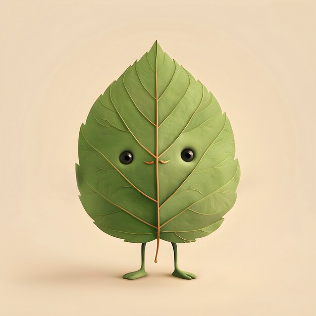 Cute leaf cartoon illustration