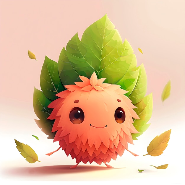 Cute leaf cartoon illustration