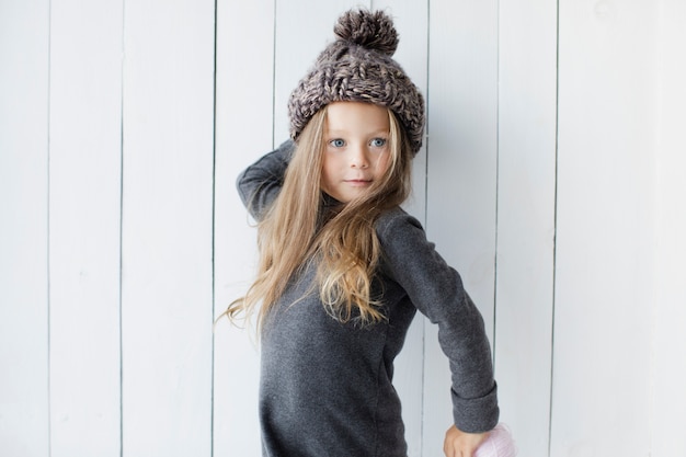 Cute little girl posing fashion